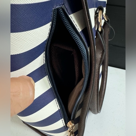 Carry and Conceal Bag Purse Navy Blue and White with Black trim BULLDOG Cases - Picture 12 of 12